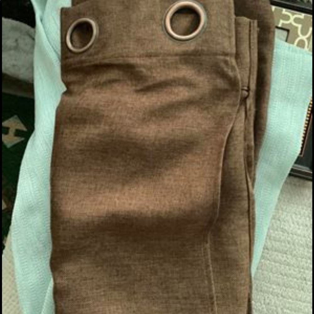 Brown Burlap Curtains with Bronze Grommets